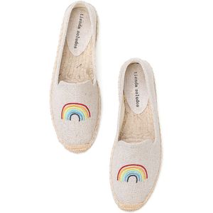 Tienda Soludos Espadrilles Voor Platte Schoenen Sneakers Parel Slip-On Voor Linnen Meisje Visser Flats Rijden Lente Regenboog