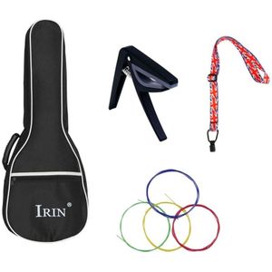 Irin 4 Stks/set Ukulele Accessoire Gitaar Tas Waterdichte Ukulele Cover Tas Met Snaren + Capo + Strap Ukulele Vervangende Onderdelen