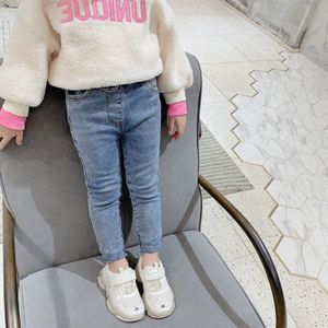 Meisje kinderen jeans voor lente herfst winter fluwelen warm denim potlood broek baby kinderen broek kleding