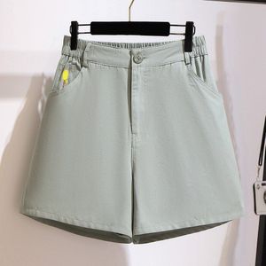 Dames Zomer Plus Size Shorts Voor Vrouwen Grote Losse Casual Wijde Pijpen Zwarte Pocket Katoenen Broek 3XL 4XL 5XL 6XL 7XL