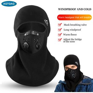 Aqtqaq 1Pcs Winter Ski Mask Bivakmuts Outdoor Gezichtsmaskers Met Ademen Klep Winddicht Warmer Mannen &amp; Vrouwen Motorfiets