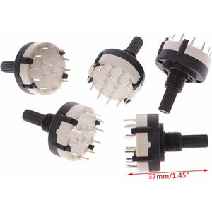 5 Pcs 4P3T 4 Pole 3 Positie 6 Mm As Diameter Band Selector Rotary Switch