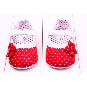 MSMAX Stof Baby Schoenen Zachte Zool Platte Leuke Bloem Meisjes Infant Schoenen Patchwork Stip Prinses Partij Schoenen