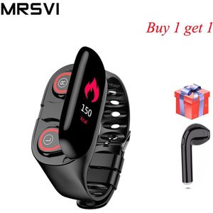 Sport Horloge Mannen 0.96 ""M1 Ai Smart Horloge Met Bluetooth Oortelefoon Hartslagmeter Smart Polsband 2 In1 Sport fitness Armband