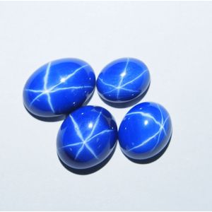 13*18Mm 1 Stuk Lab Blue Star Sapphire Stone Ovale Cabochon Blue Star Ruby Sapphire Ring Ketting Maken voor Vrouwen