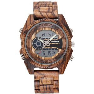 Horloges Mannen Digitale Horloge Sport Chronograaf Klok Houten Mannen Horloge Top Luxe Hout Mannelijke Horloge Relogio Masculino