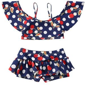 Trend Infant Kid Baby Girl Ruffles Polka Dot 2PCS Swimwear Swimsuit Bikini Bathing Suit Swimming Beachwear