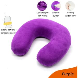 U-vormige Reizen Nekkussen Trage Rebound Memory Foam Soild Cervicale Kussen Auto Vlucht Trein Hoofd Rest Ondersteuning Vliegtuig Reizen