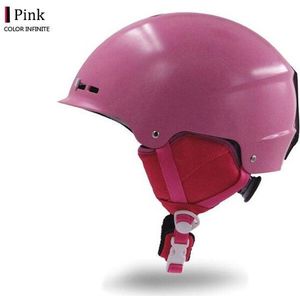 Roze Ski Helm Voor Volwassen Vrouwen Mannen Integraal gegoten Skiën Helm Skateboard Ski Snowboard Helm Sneeuw Helm 55 -63 CM