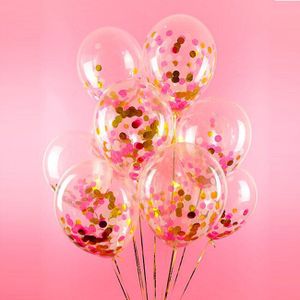 Pinky en Gold Party Ronde Confetti Ballon Strooi Papier Confetti Ballon, Wedding Party Baby Shower Verjaardag Ballon Speelgoed