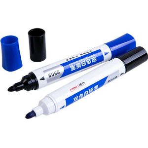 10 stks/partij Twee kleuren Whiteboard Marker pen Blauw Rood zwart kleur pennen voor witte boord Office accessoires schoolbenodigdheden A6702
