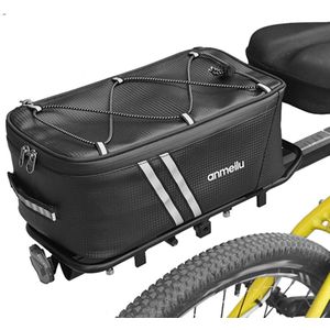 Lixada Fiets Kofferbak Tas Fiets Rack Bagagedrager Bag12L/7L Fiets Forenzenzak Waterdicht Fiets Rack Bag Met regenhoes