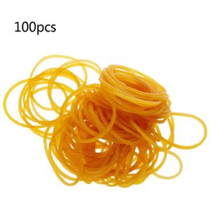 100Pcs Gele Elastische Rubberen Band Voor School Office Home Industriële Rubber Band Briefpapier Verpakking Tape