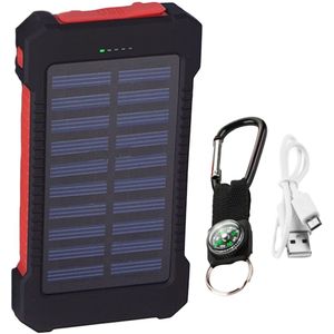 20000 Mah Hoge Capaciteit Waterdichte Solar Power Bank Dual Usb Externe Polymer Batterij Oplader Outdoor Licht Powerbank