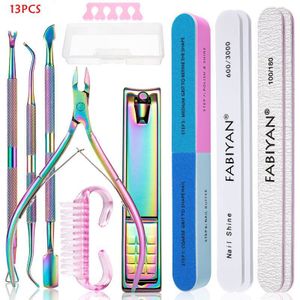 14Pcs Nagelknipper Set Manicure Schaar Nail Care Kit Files Voor Manicure Gel Nagellak Kit Nail Ontvetter Alle voor Manicure