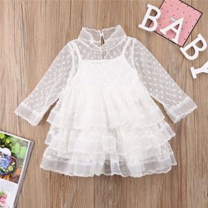 1-5Y Leuke Kids Witte Kanten Jurk Voor Meisjes Peuter Baby Meisje Prinses Jurken Tutu Jurk Tule gat Vestidos