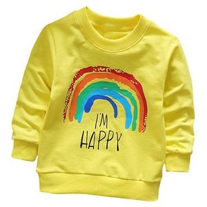 Peuter Kids Sweatshirt Baby Boy Meisje Brief Rainbow Print Lange Mouwen Tops Winter Mooie Zachte Warme Kleding 6M -3T A20