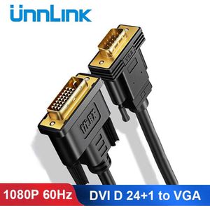 Unnlink Actieve Dvi Naar Vga Adapter Fhd 1080P 60Hz Dvi D 24 + 1 Naar Vga Digitale Adapter converter Kabel Voor Laptop Gastheer Grafische Kaart