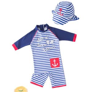 Kinderen Jongens Badmode Zwemmen Zwemmen Kids Jongen Sunfing Badpak Kinderen Badmode Voor Jongen Romper + Cap Kids Badmode Voor jongen