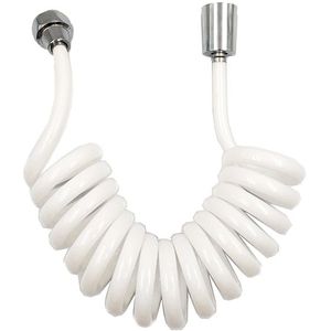 1.5 m, 2 m, 2.5m Flexibele Telescopische Douche Slang ABS Lente Vervanging Wit Sanitair voor Badkamer Douchekop Bidet Spuit