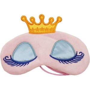 Mooie Roze/Blauw Crown Slaapmasker Kroon Eyeshade Eye Cover Reizen Cartoon Lange Wimpers Blindfold Voor Vrouwen Meisjes les