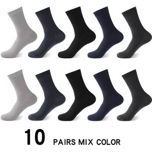 10Pairs Casual Bamboevezel Mannen Sokken Business Ademend Deodorant Compressie Sokken Mannen Lange Big Size Eur 38-46