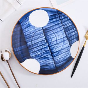 Japanse Stijl Plaat Retro Handgeschilderde Keramische Steak Schotel Servies Ontbijt Salade Dessertbord Thuis Decoratieve Platen