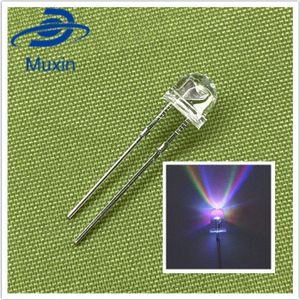 100Pcs 5Mm Diode Strohoed Wit Rood Groen Blauw Geel Paars Smd Smt Led Clear Super Heldere Brede hoek Lamp 20000mcd Lamp
