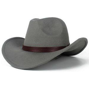 Vrouwen Mannen Wol Hollow Western Cowboy Hoed Gentleman Outblack Sombrero Hombre Jazz Cap Size 56-58