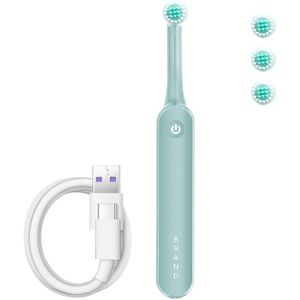 Elektrische Sonische Tandenborstel Usb Oplaadbare Roterende Smart Timer Volwassen Kinderen Waterdichte Gebitsreiniging 3 Vervanging Heads 50