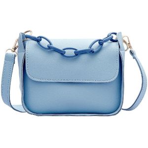 Effen Kleur Kleine Pu Lederen Crossbody Tassen Voor Vrouwen Zomer Acryl Ketting Lady Reizen Schouder Messenger Handtassen