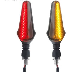 2Pcs Motorcycle Turn Signal Led Heldere Lichten 2 In 1 Lage Power Motorfiets Indicatoren Vloeiende Knipperlichten Licht
