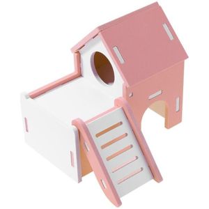 Eco-vriendelijke Hout Leuke Hamster Huis Bekijken Dek Ladder Kleine Huisdieren Rat Muis Hut Nest Kleine Dieren Kooien