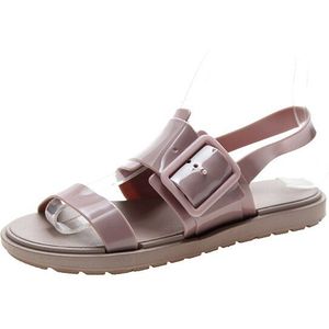 Platte Sandalen Vrouwen Schoenen Gladiator Open Teen Gesp Zachte Jelly Sandalen Vrouwelijke Casual Vrouwen Platte Platform Strand Schoenen