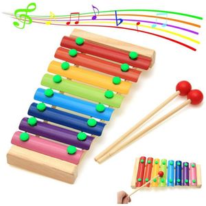 Houten Xylofoon Muziekinstrument 8 Tones Speelgoed Multicolor Voor Kinderen Kids Baby SER88