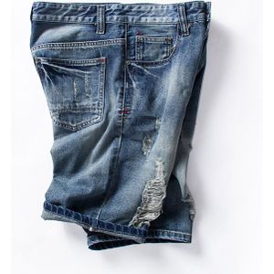 Jeans Mannen Grote Maat Heren Denim Vijf Punten Shorts Gat Oude Retro Denim Shorts En Najaar mannen Jeans Maat 6XL