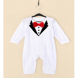 Kids Baby Jongens Peuter Gentleman Pak Baby Tie Romper Jumpsuit Kleding Outfit Lange Mouw Brand