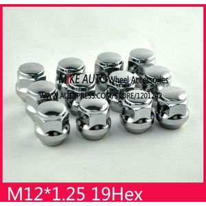 16 stks M12x1.25 Legering Steel Wielmoeren hex19 lengte 25mm anti-diefstal Kit Bolt Lug Fit Voor Nissan Subaru infiniti