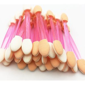 50Pcs Wegwerp Oogschaduw Borstel Make Up Dubbelzijdige Spons Nylon Set Oogschaduw Borstels Voor Cosmetische Applicator Make up
