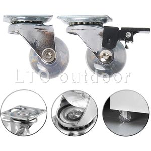 1Pcs 360 Graden Transparante Zwenkwiel Wielen, zware Caster Met Top Plaat Geen Lawaai Wielen Voor Meubels Accessoires