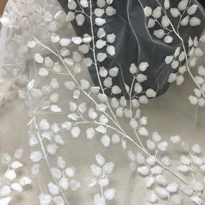 150Cm Wit 3D Wedding Dress Bridal Applique Diy Bruids Hoofdtooi Sjaal Veil Geborduurde Lace Stof Patch Gordijn