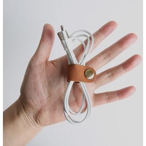 1 stks Headset Koptelefoon Draad Draagbare USB Kabel Koord leer Winder Hoofdtelefoon Case Koreaanse Bureau Manager