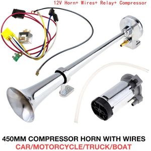 12V/24V 150DB 17 Inch Super Luid Enkele Auto Trompet Luchthoorn Compressor Auto Hoorn Luidspreker Kit voor Cars Trucks Boten Motorfietsen