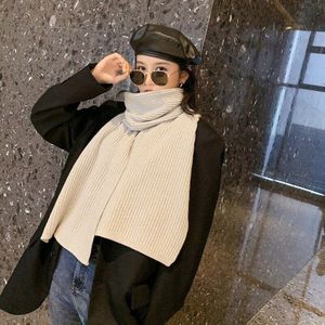 Koreaanse Gebreide Wol Verdikte Kasjmier Imitatie Pure Kleur Sjaal Voor Vrouwen In De Winter