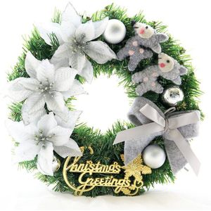 1Pc Kerstkrans Handgemaakte Kunstmatige Bloem Elanden Opknoping Muur Deur Decoratie Guirlande Familie Party Kerst Decor
