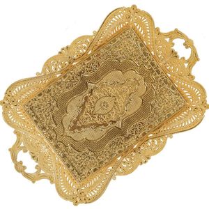 Goud Decoratief Turkse Ottomaanse Marokkaanse Koffie Drank Dienblad Voor Bar Outdoor Dresse Thuis Rustieke (15