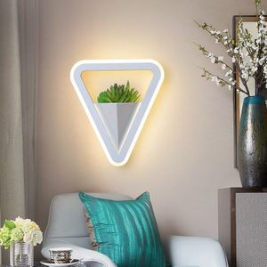 LED Wandlamp Diamant-vormige Acryl 11W Gesimuleerde groene planten led wandlampen indoor Blaker AC85 ~ 260V slaapkamer Hal Veranda