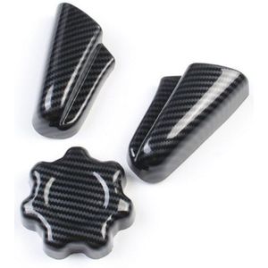 3Pcs Carbon Fiber Seat Aanpassing Knop Switch Panel Cover Versieringen Frame Auto Accessoires Voor Toyota Tacoma