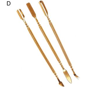3 Stks/set Nail Cuticle Pusher Dubbele Side Manicure Cuticle Remover Roest-Proof Rvs Nail Peelers Voor Manicure