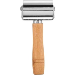 Leather Press Roller Wooden Handle Platen Tools Leather Press Edge Roller Leather Glue Roller Metal Roll